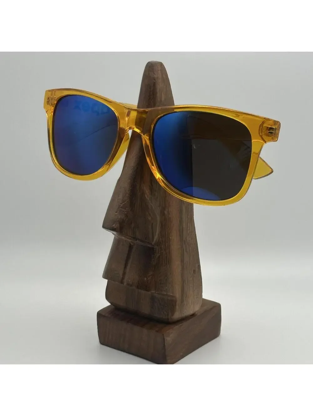 Apex Yellow Transparent Frame Sunglasses with Blue Lenses
